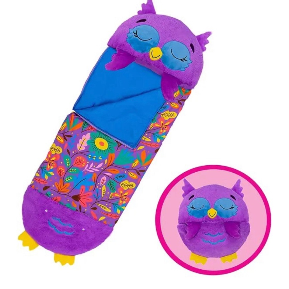 Owl or Shark plush sleeping bag sets
